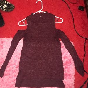 long sleeve shirt with shoulders cut out